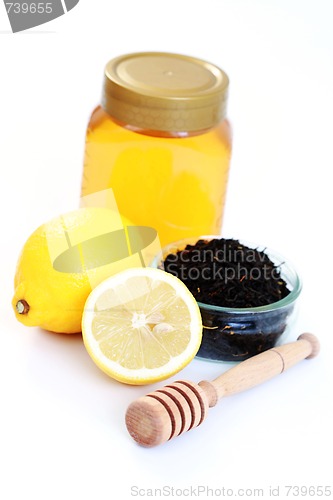 Image of tea with honey and lemon