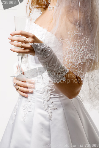 Image of bride with  glass