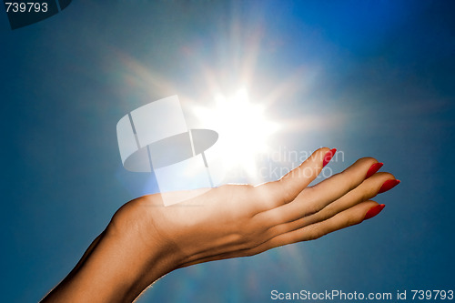 Image of hand and sun