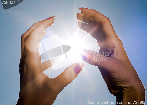 Image of hands and sun