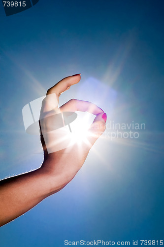 Image of hand and sun