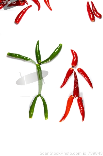 Image of couple of funny chili people