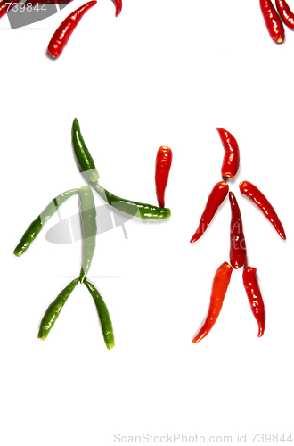 Image of couple of funny chili people