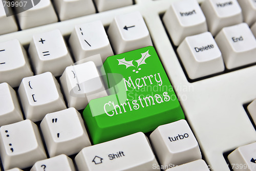 Image of merry christmas keyboard