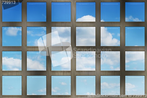 Image of blue sky through the bars