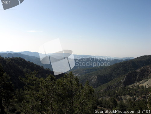Image of Misty mountain morning. Cyprus