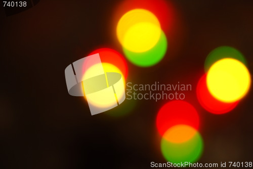 Image of Christmas lights glowing (blur motion background)