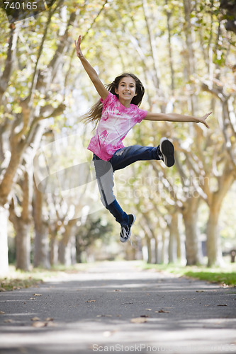 Image of Tween Girl Jumping