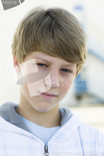 Image of Boy Looking Directly To Camera