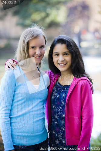 Image of Two Girlfriends Smiling