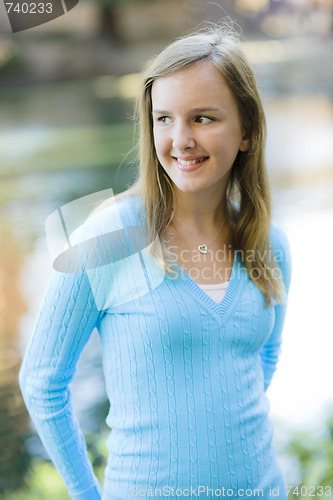 Image of Portrait Of Tween Girl Smiling