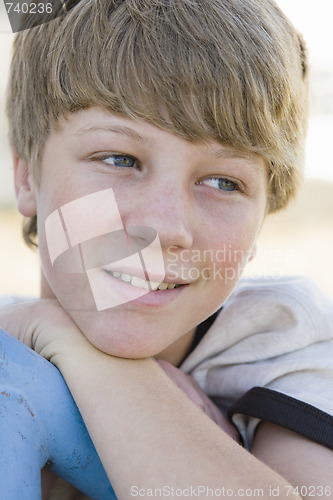 Image of Portrait of Boy Looking Away From Camera