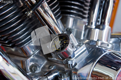 Image of Oil pressure gauge on motorcycle engine