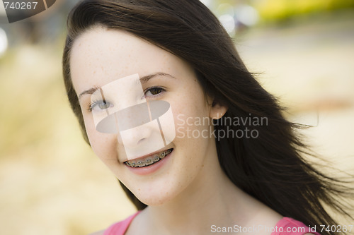 Image of Portrait of Smiling Teen Girl