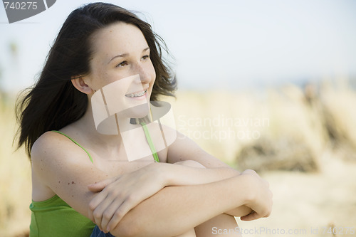 Image of Portrait of Teenage Girl  at the Beach