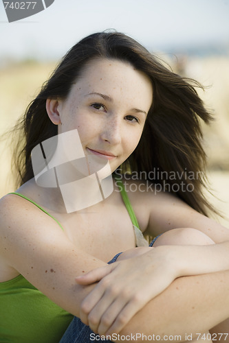 Image of Portrait of Teenage Girl  at the Beach