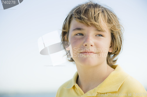 Image of Portrait of Young Boy Outdoors