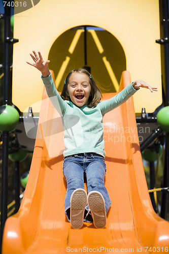 Image of Girl On Slide