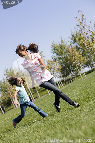 Image of Two Sisters in Park