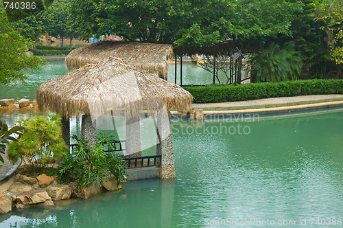Image of Pavilion with thatch roof