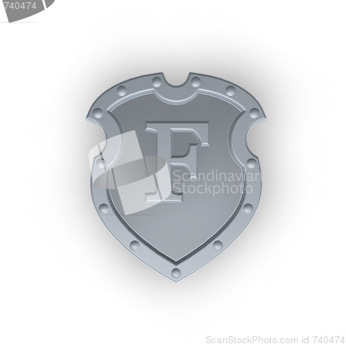 Image of shield with letter F