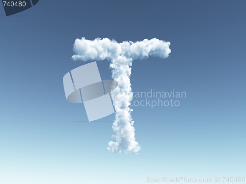 Image of cloudy letter T