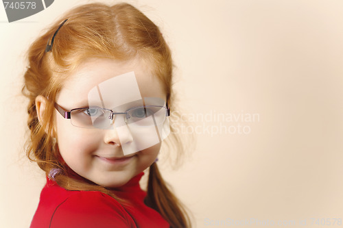 Image of Portrait of cute elegant redhead girl