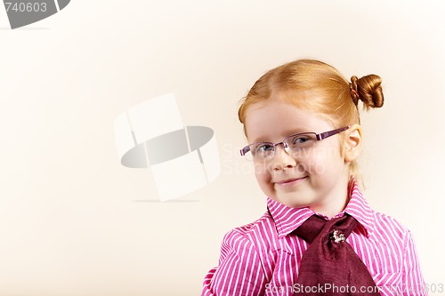 Image of Portrait of cute elegant redhead girl