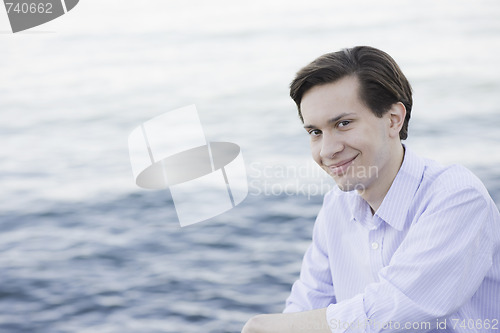 Image of Portrait of Smiling Teenage Boy