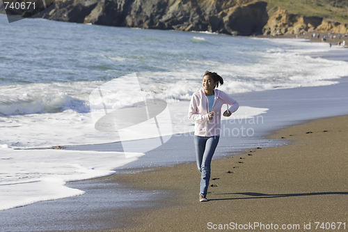 Image of Teenage Asian Girl at Beach