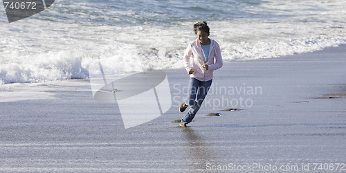 Image of Teenage Asian Girl at Beach