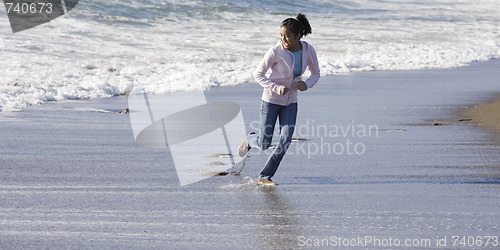 Image of Teenage Asian Girl at Beach