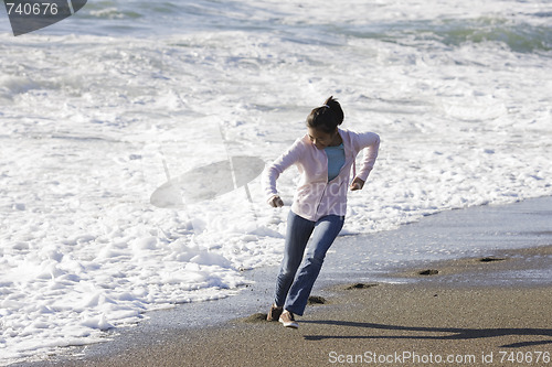 Image of Teenage Asian Girl at Beach