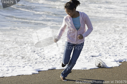Image of Teenage Asian Girl at Beach