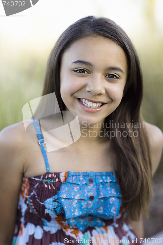 Image of Tween Girl Smiling To Camera