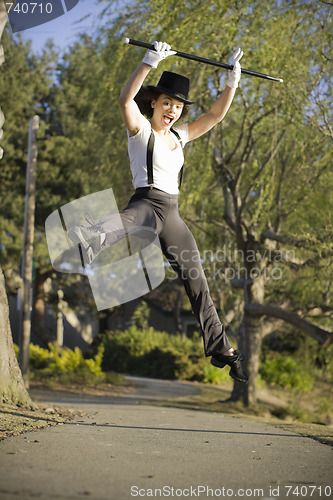 Image of Jazz Dancer Jumping in Air