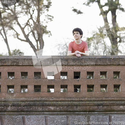 Image of Smiling Teen Boy Outdoors