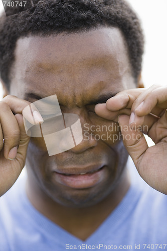 Image of Portrait of Crying African American Male