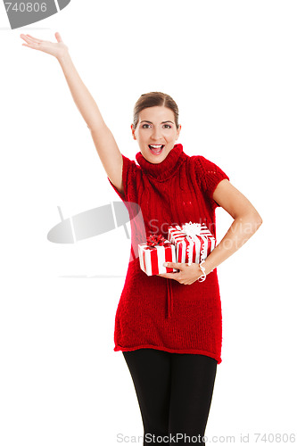 Image of Woman holding a gift