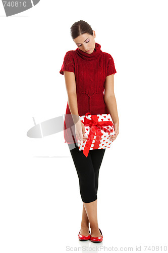 Image of Woman holding a gift