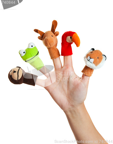 Image of Hand with animal puppets