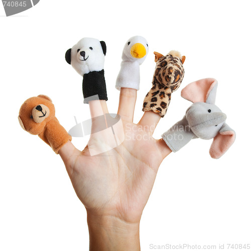 Image of Hand with animal puppets