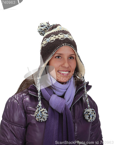 Image of Portrait of a woman in winter
