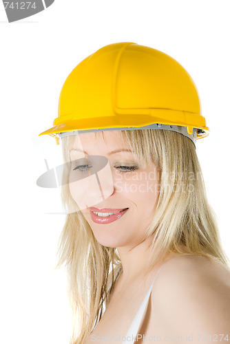 Image of Beauty woman in helmet 