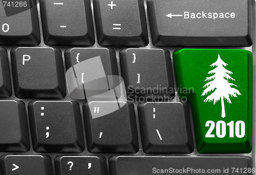 Image of keyboard with Christmas tree key