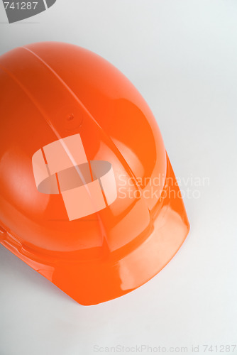 Image of Orange helmet closeup