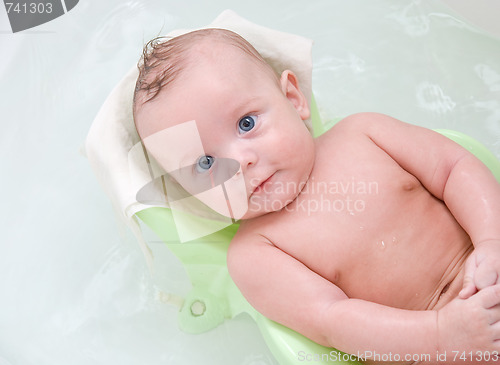 Image of boy having bath