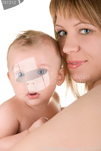 Image of happy mother with her baby 