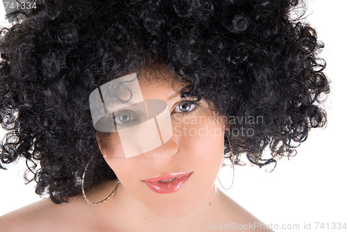 Image of Pretty young frizzy woman