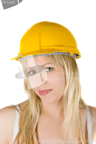 Image of pretty woman builder